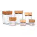 Custom 70ml 180ml 280ml 380ml wide mouth food grade hexagonal glass honey jar with wooden lid